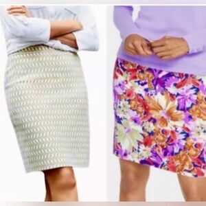 J McLaughlin Halle Reversible Scuba Skirt Sz XS Floral Preppy Resort Bloomcore